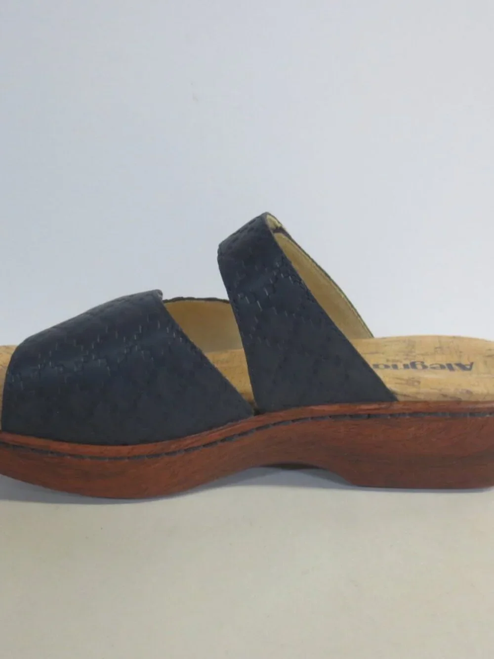 Alegria Krystal Leather Adjustable Slide Sandals  - Blue Basket - US 9